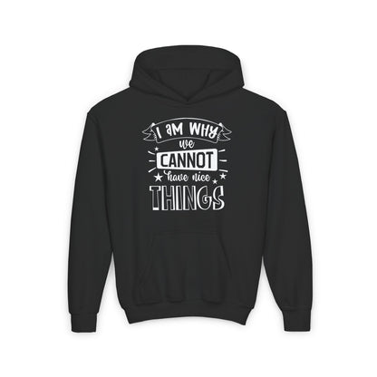 I Am Why We Cannot Have Nice Things Youth Heavy Blend Hoodie