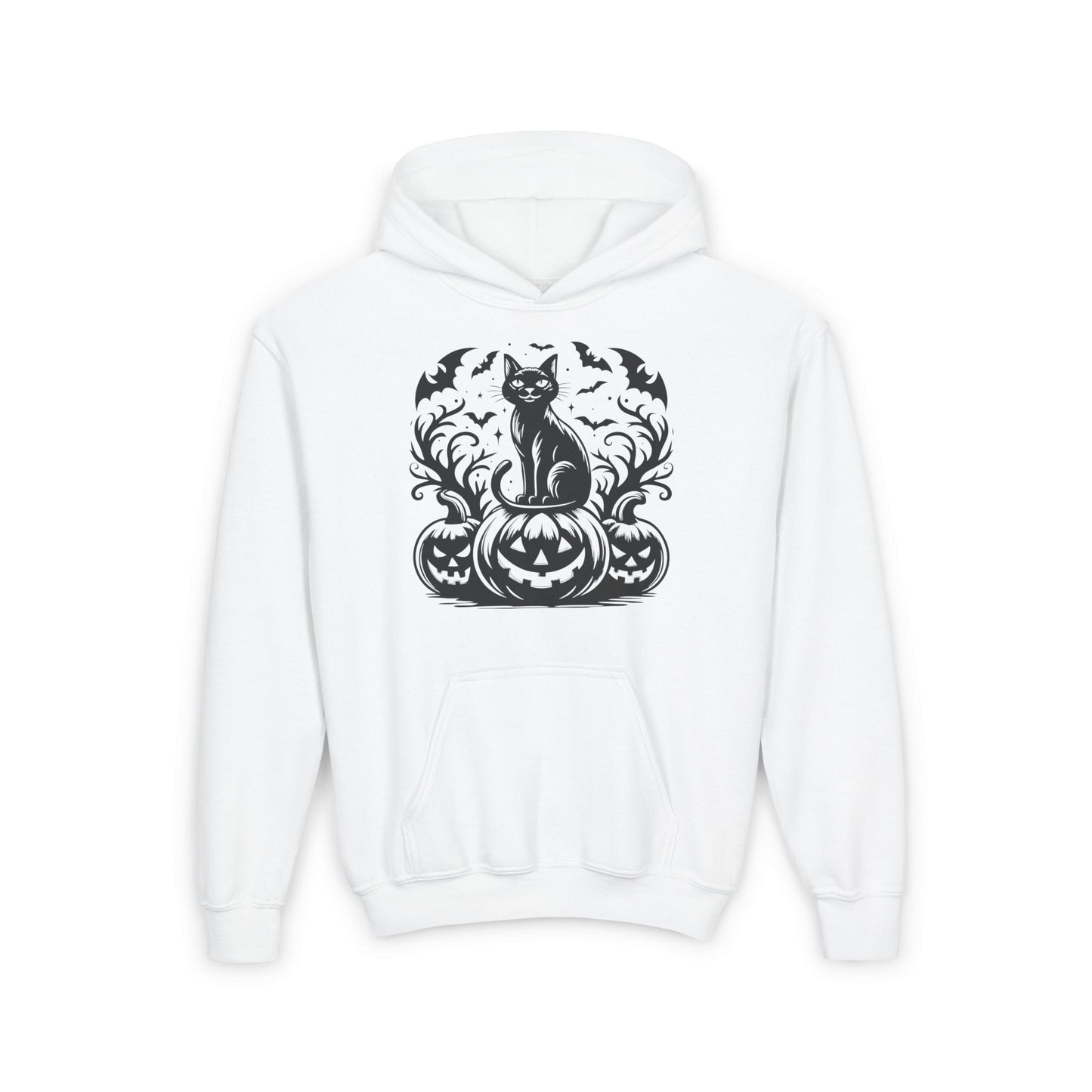 Whiskers at Witching Hour Youth Heavy Blend Hoodie