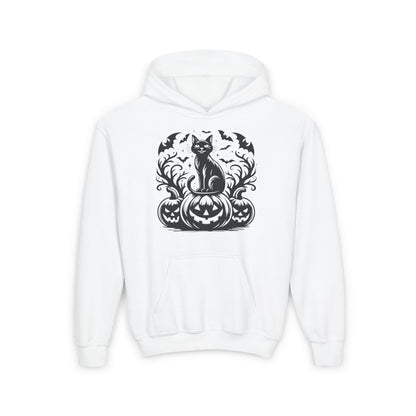 Whiskers at Witching Hour Youth Heavy Blend Hoodie