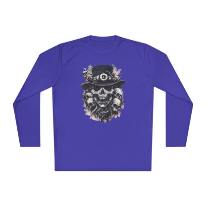 Creepy Skull w/Top Hat Adult Long Sleeve Tee