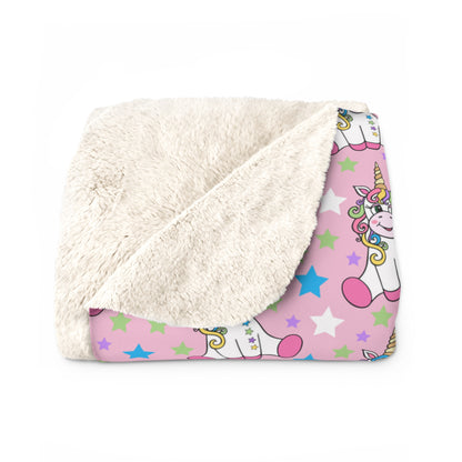 Twinkle Toes Unicorns Sherpa Fleece Blanket