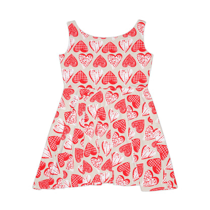 Doodle Hearts Women's Skater Dress