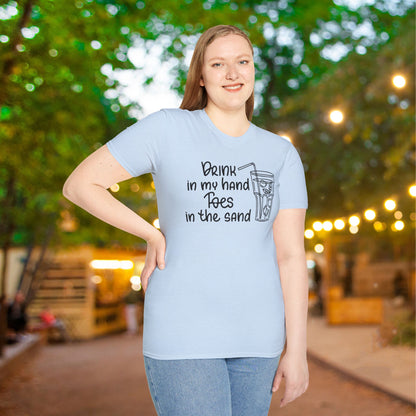 Drink In My Hand Toes In The Sand Adult T-shirt