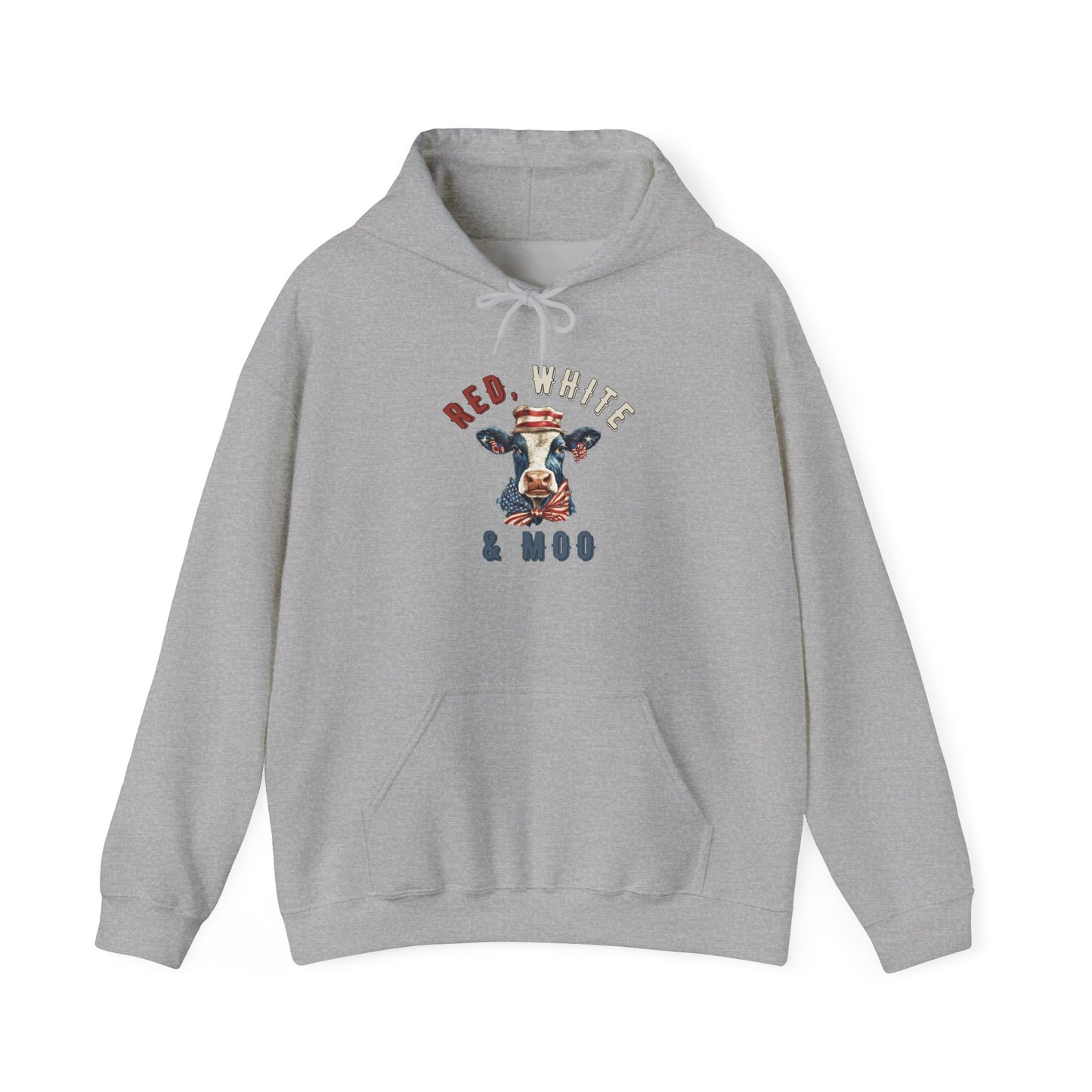 Red, White, & Moo Off Heavy Blend™ Hooded Sweatshirt