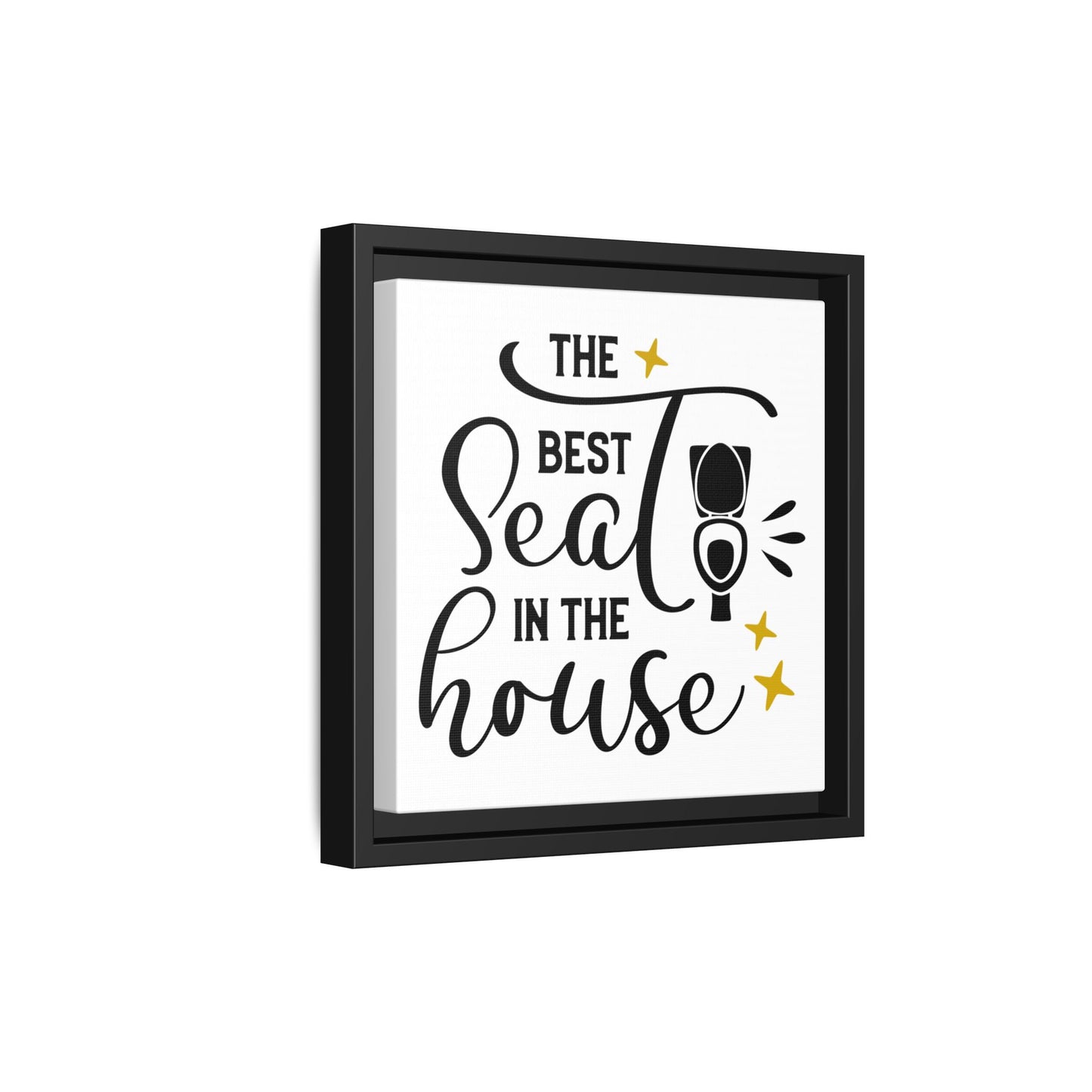 The Best Seat In The House Framed Canvas Bathroom Art