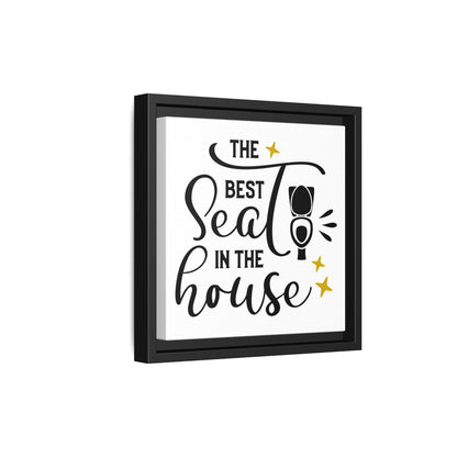 The Best Seat In The House Framed Canvas Bathroom Art