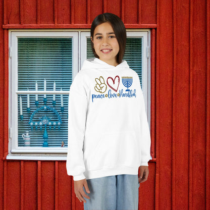 Peace Love Hanukkah Youth Heavy Blend Hoodie