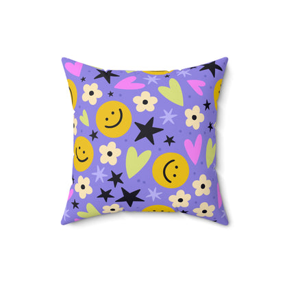 Happy Little Things Throw Pillow