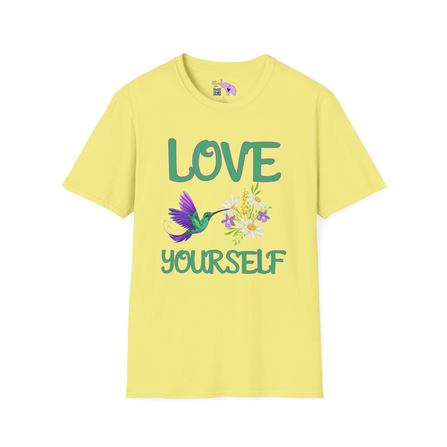 Love Yourself w/Hummingbird Adult T-shirt