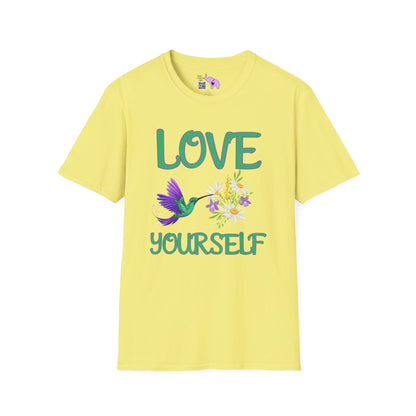 Love Yourself w/Hummingbird Adult T-shirt
