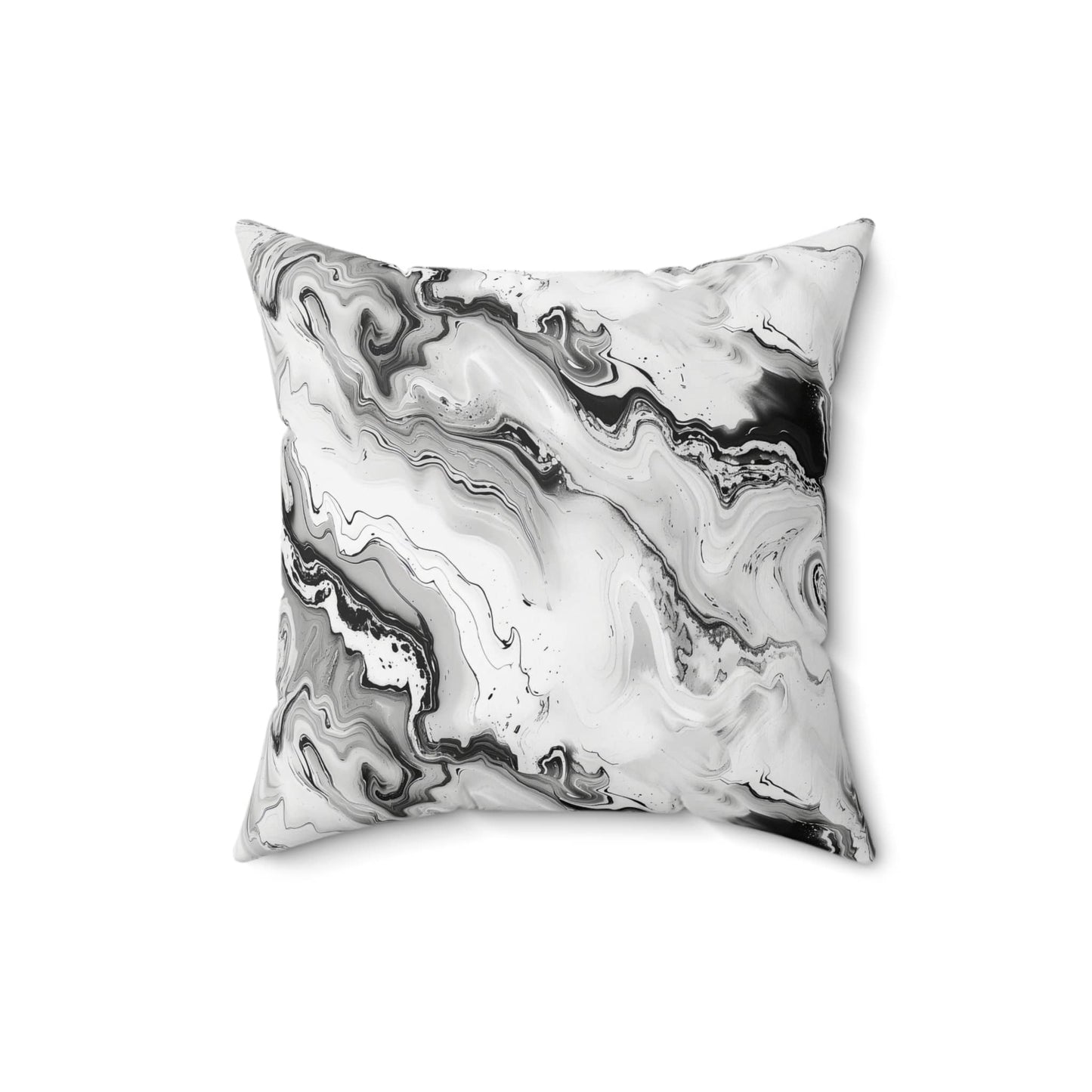 Frost Veil Marble Throw Pillow