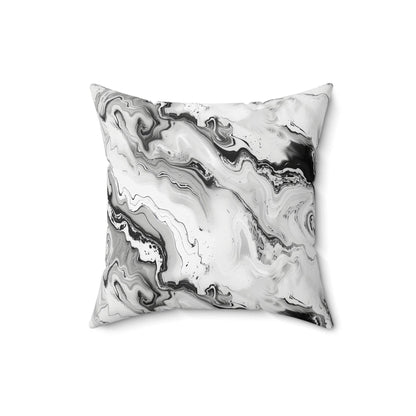 Frost Veil Marble Throw Pillow