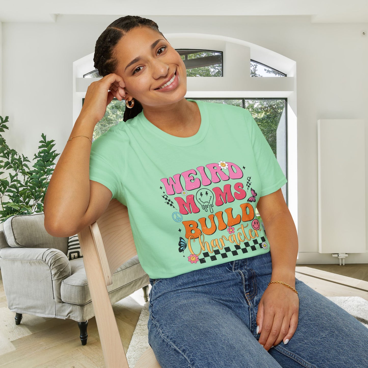 Weird Moms Build Character Adult T-shirt