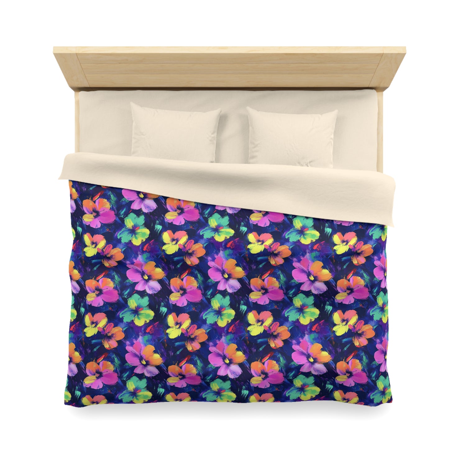 Watercolor Flowers Microfiber Duvet Cover