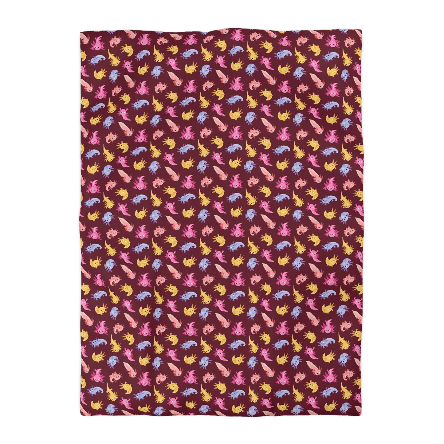 Crimson Axolotls Microfiber Duvet Cover