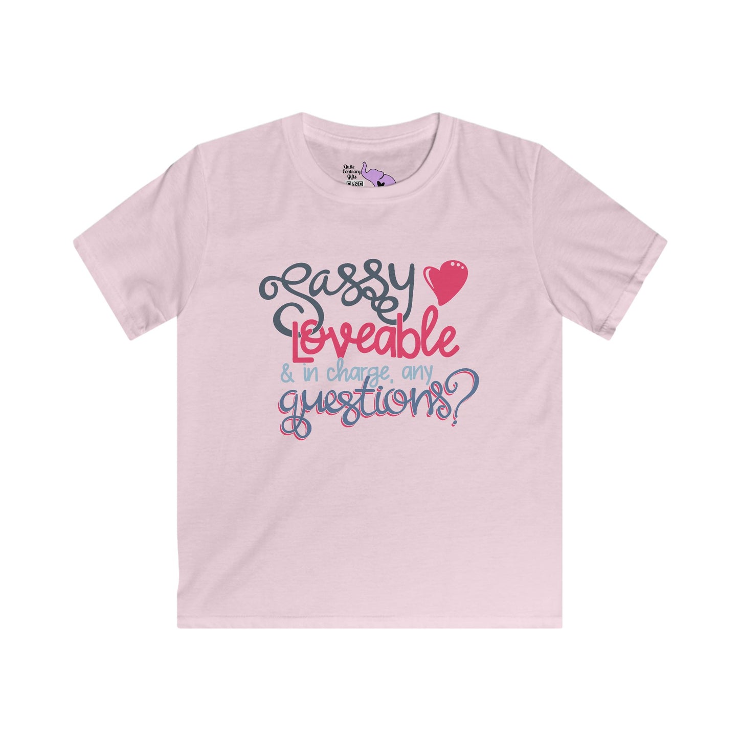 Sassy, Loveable, & In Charge Any Questions? Youth Softstyle Tee