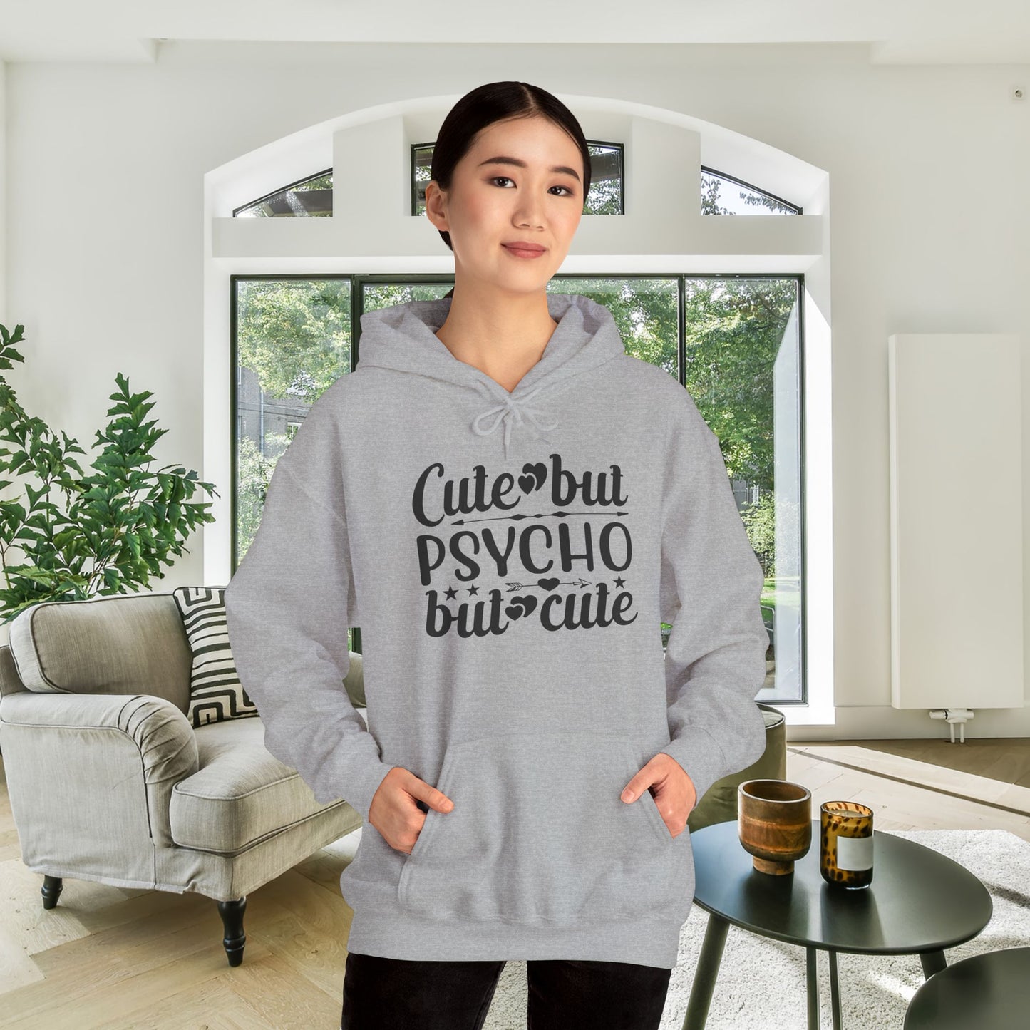 Cute But Psycho But Cute Heavy Blend™ Hooded Sweatshirt