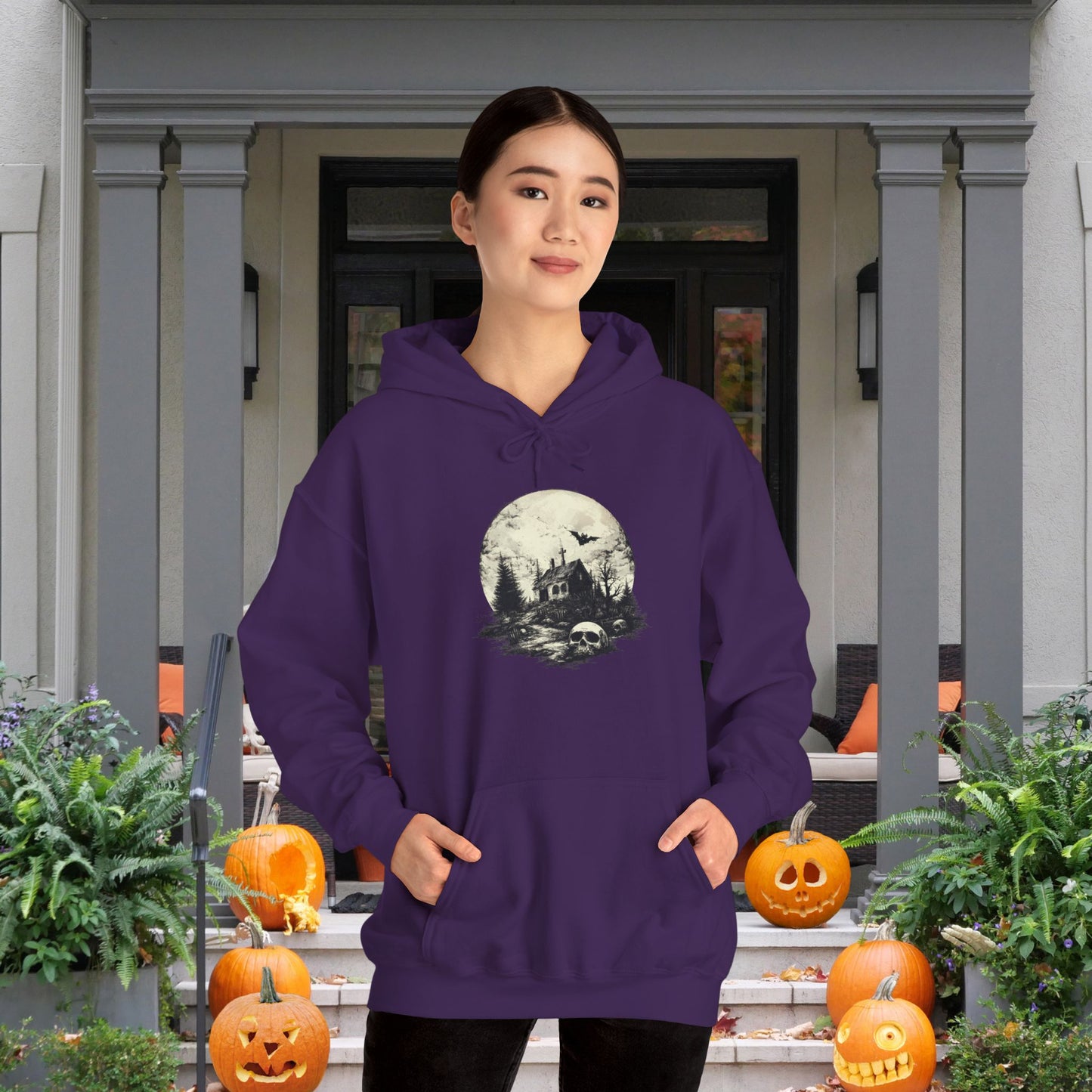 Creepy Full Moon Heavy Blend™ Hooded Sweatshirt