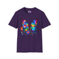 Colorful Butterfly & Flowers Adult T-shirt