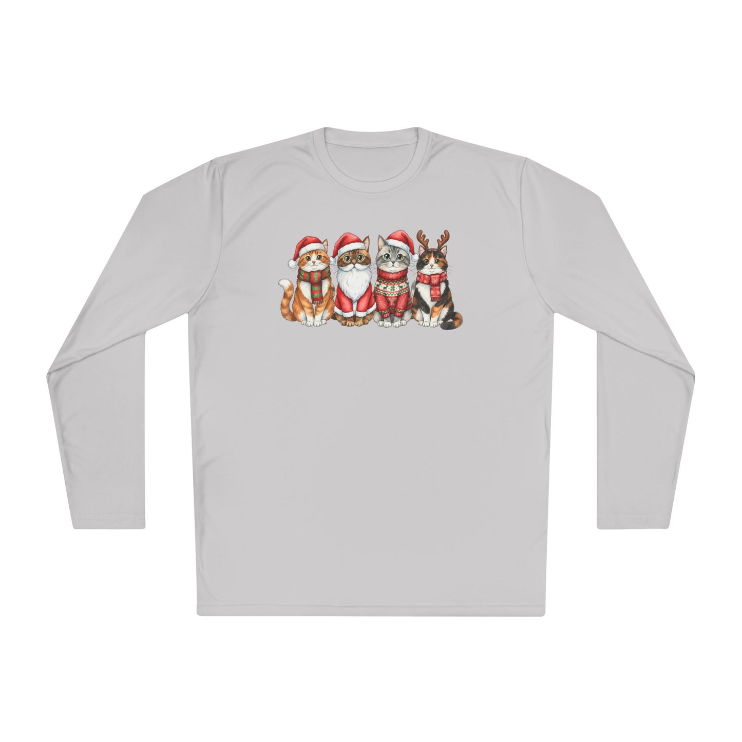 Santa Claus Cats Adult Long Sleeve Tee