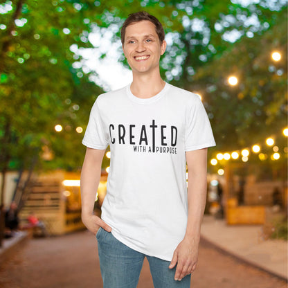 Created With A Purpose (with Cross) Adult T-shirt