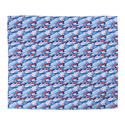 Azure Kumo Flow Microfiber Duvet Cover