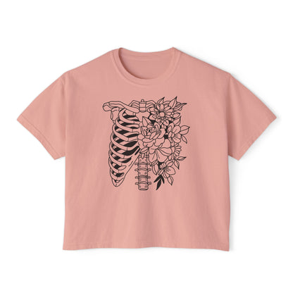 Floral Ribcage Women's Boxy Tee