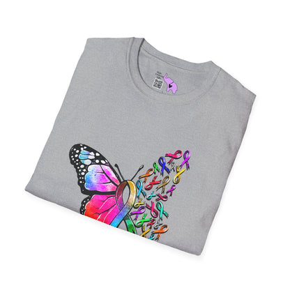 Butterfly Fight Cancer in All Colors 10 Adult T-shirt
