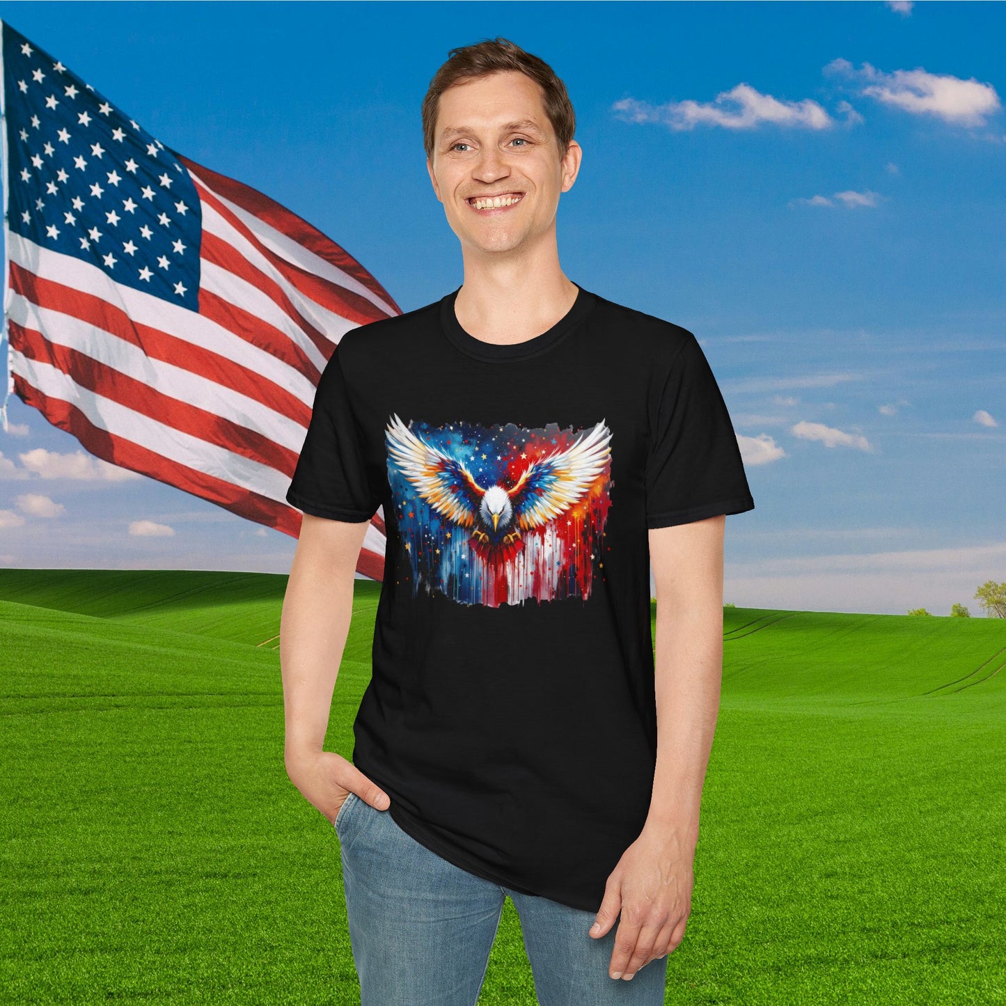 American Bald Eagle in Flight Adult T-shirt