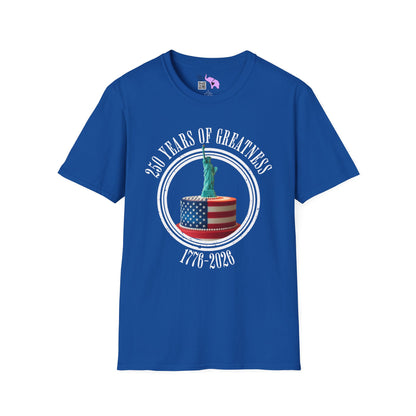 250 Years of Greatness 1776-2026 Adult T-shirt
