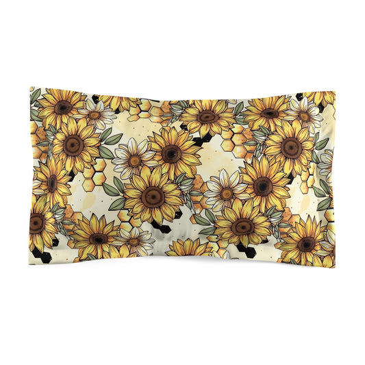 Honeycombs & Sunflowers Microfiber Pillow Sham