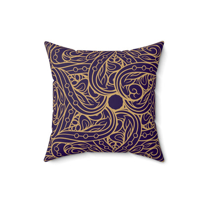 Oriental Purple/Gold Floral Throw Pillow