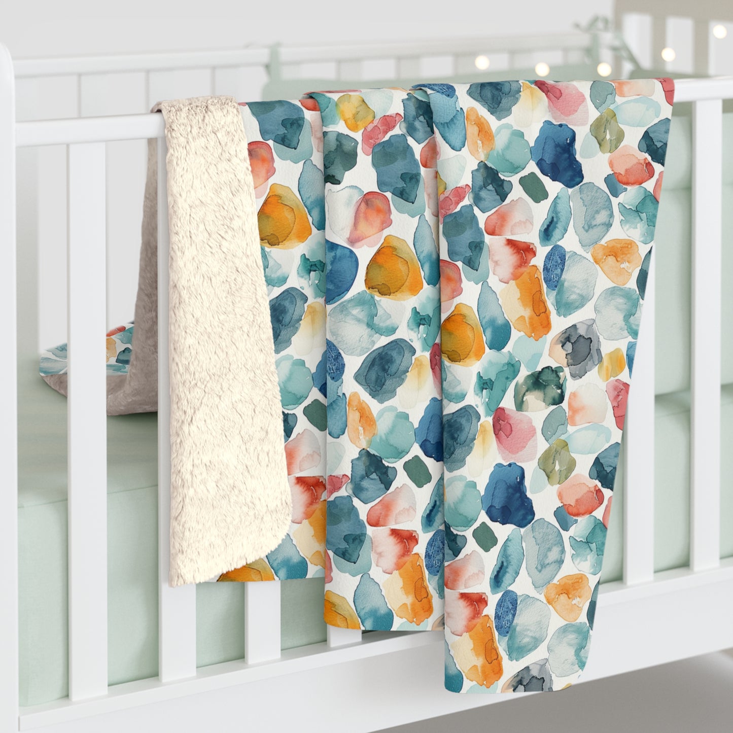 Watercolor Pebble Terrazzo Fleece Blanket