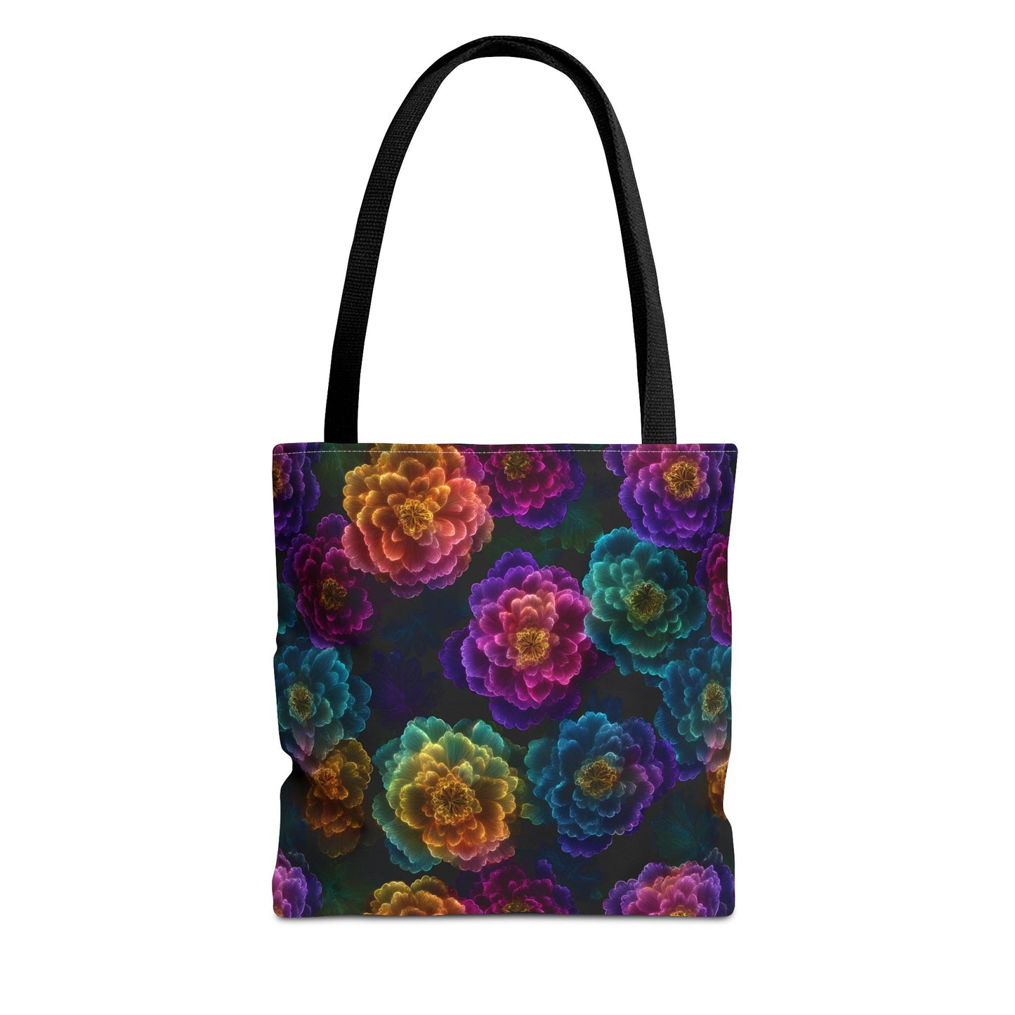 Neon Whisper Blooms Canvas Tote Bag