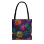 Neon Whisper Blooms Canvas Tote Bag