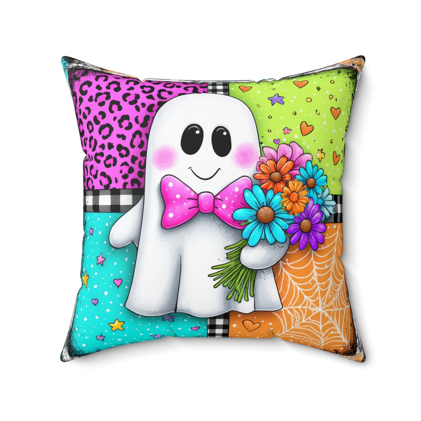 Dapper Boo Patchwork Throw Pillow