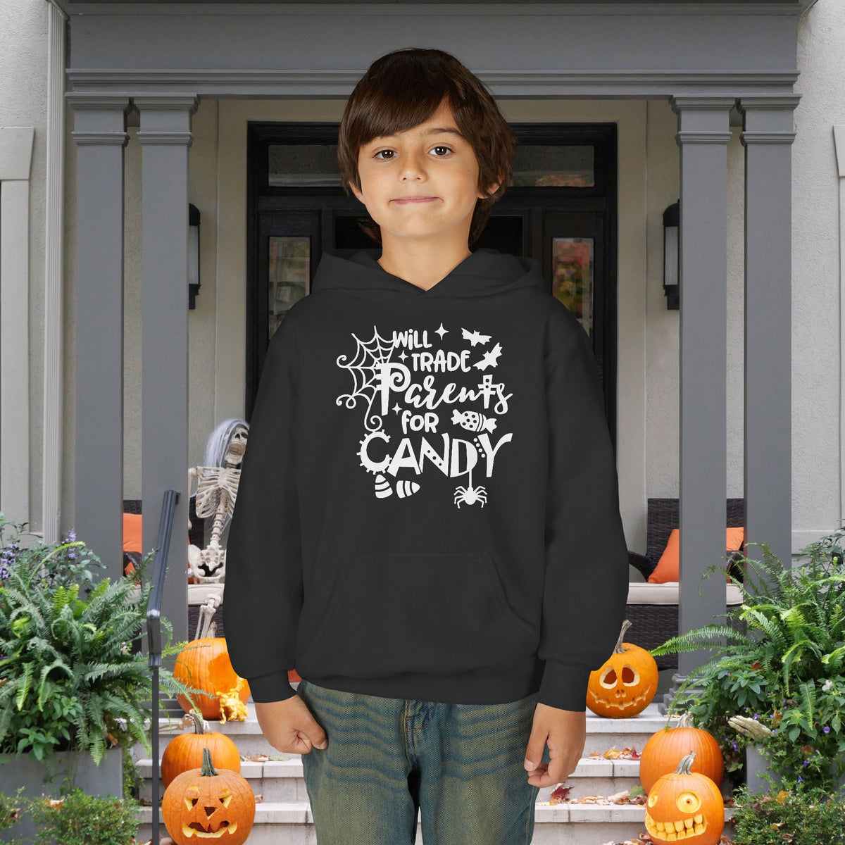 Will Trade Parents For Candy Youth Heavy Blend Hoodie