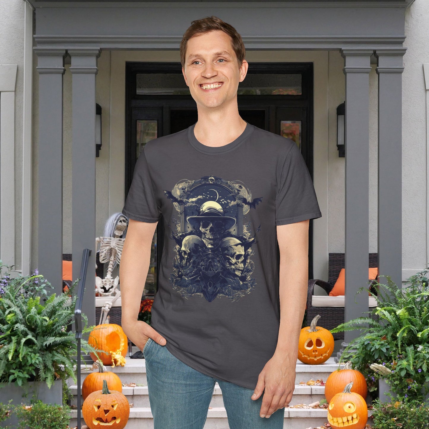 Dapper Skulls Adult T-shirt