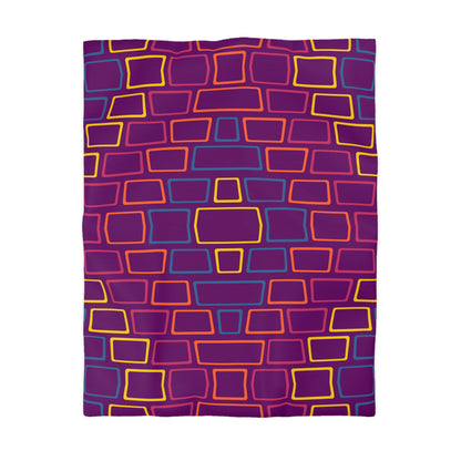 Purple Brick Wall Microfiber Duvet Cover
