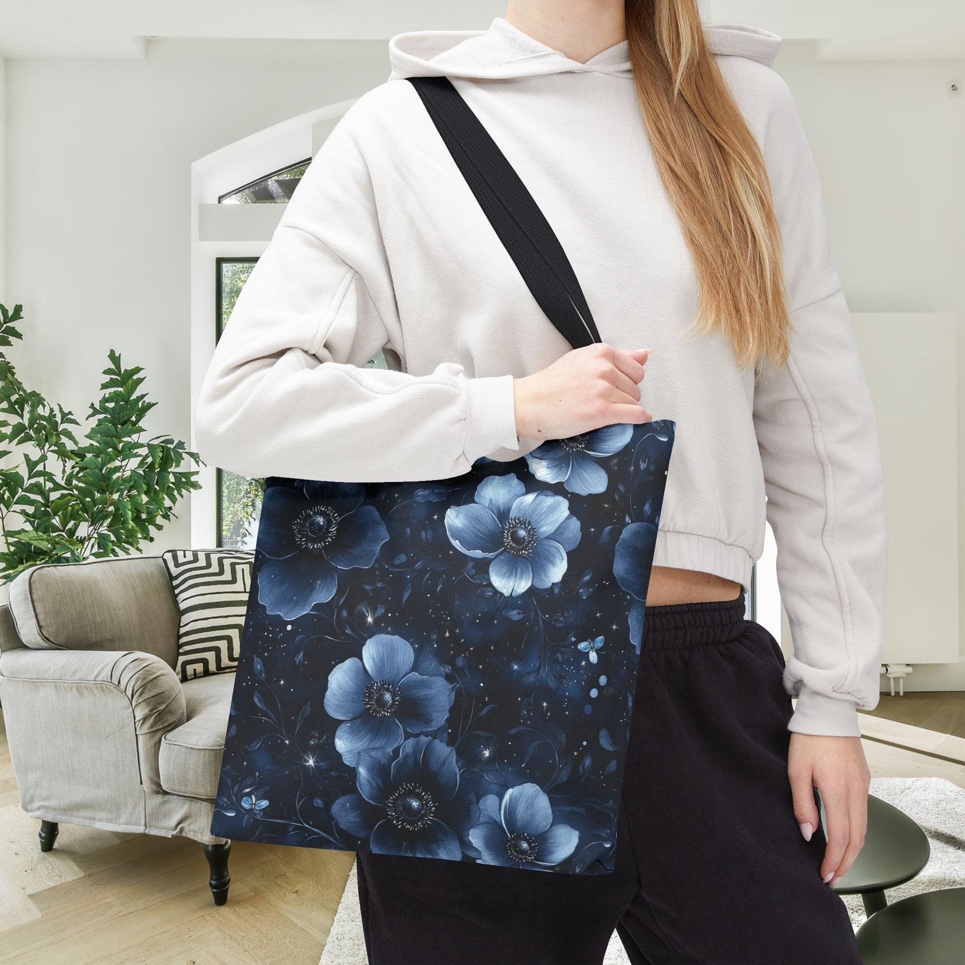 Midnight Blossoms Canvas Tote Bag