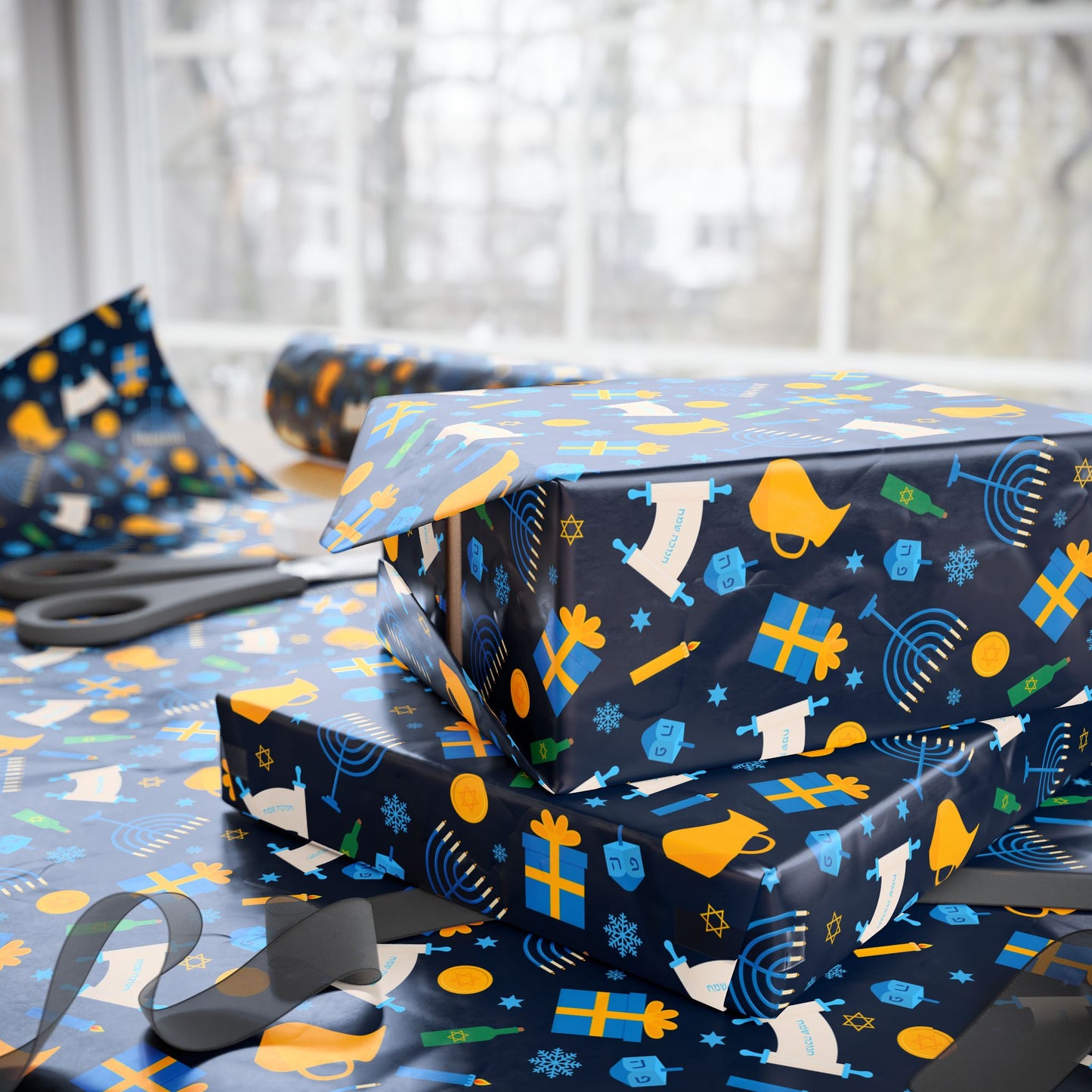Bright Traditions Hanukkah Wrapping Paper
