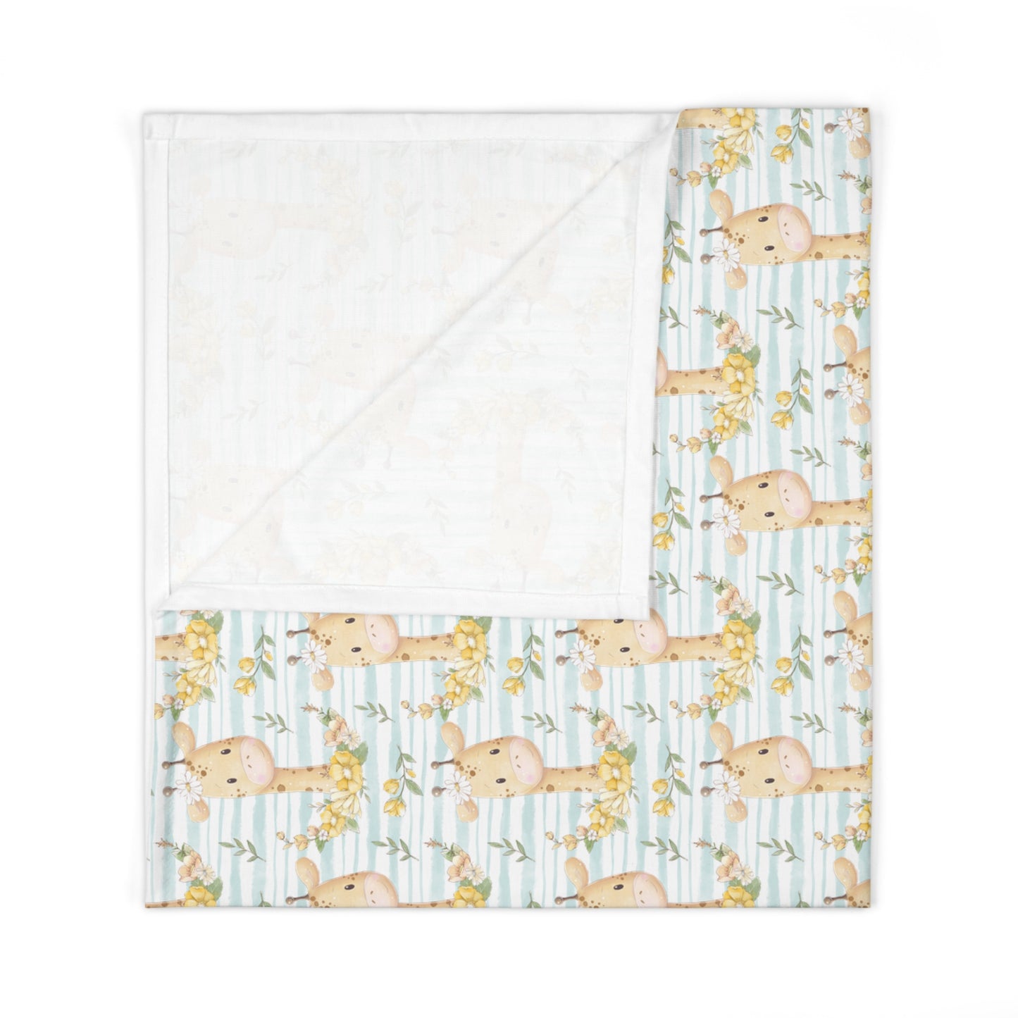 Giraffes in Bloom Baby Swaddle Blanket