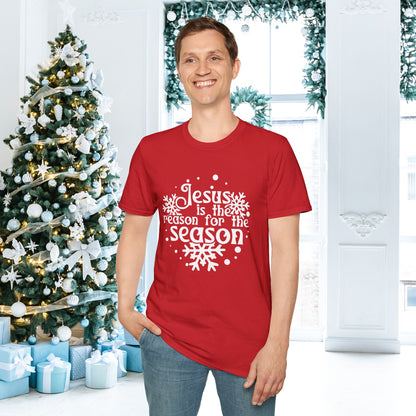 Jesus Is The Reason For The Season Snowflake Adult T-shirt