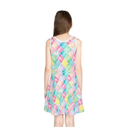 Watercolor Weave Girls Sundress
