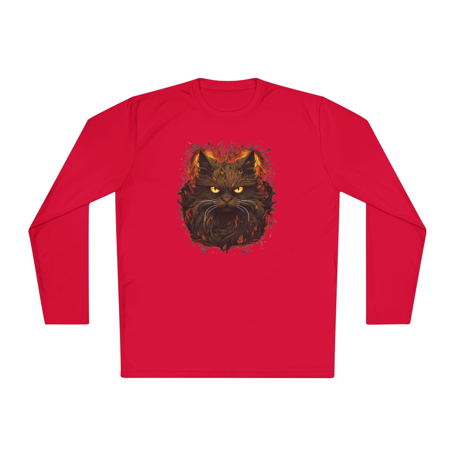 Creepy Black Cat Adult Long Sleeve Tee