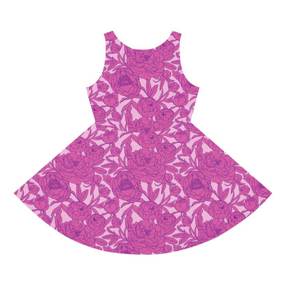 Blush Peony Garden Girls' Sleeveless Sundress