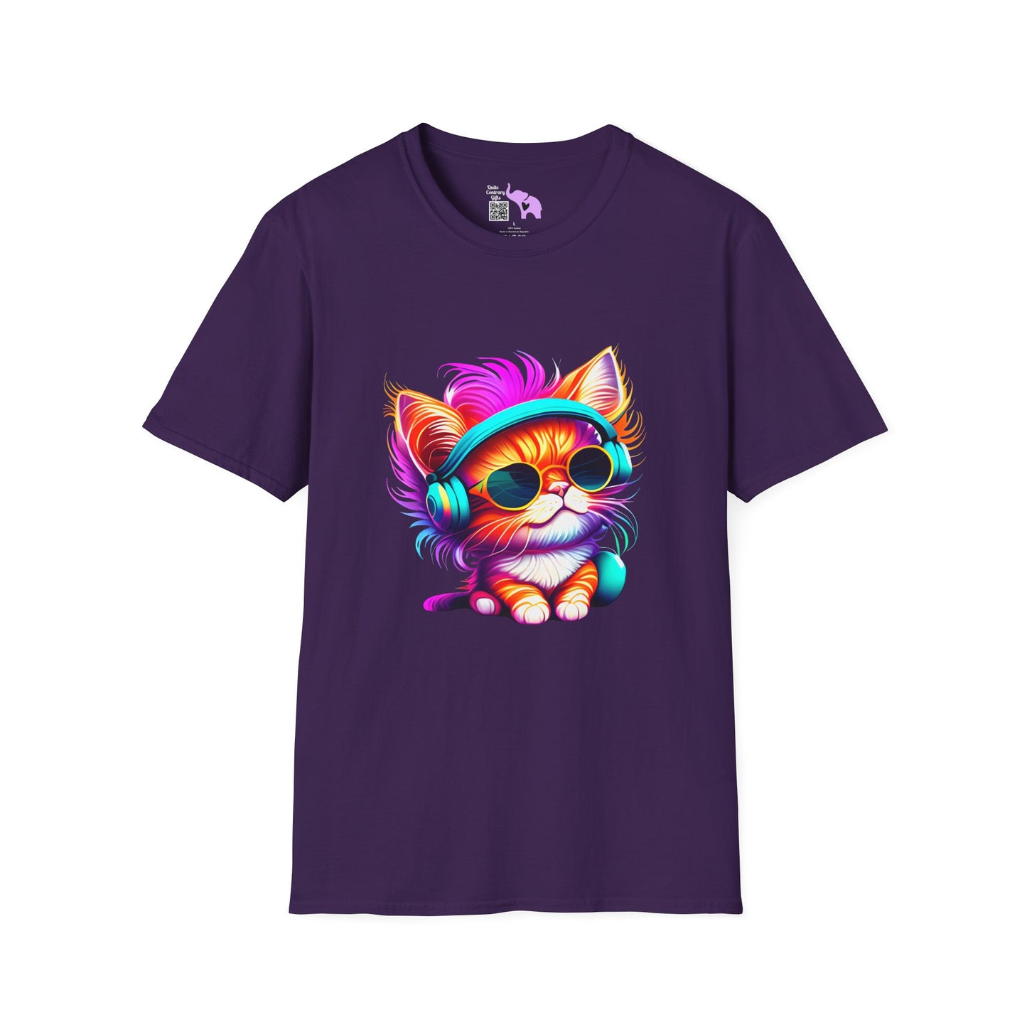 Cool Kitten w/Headphones T-shirt