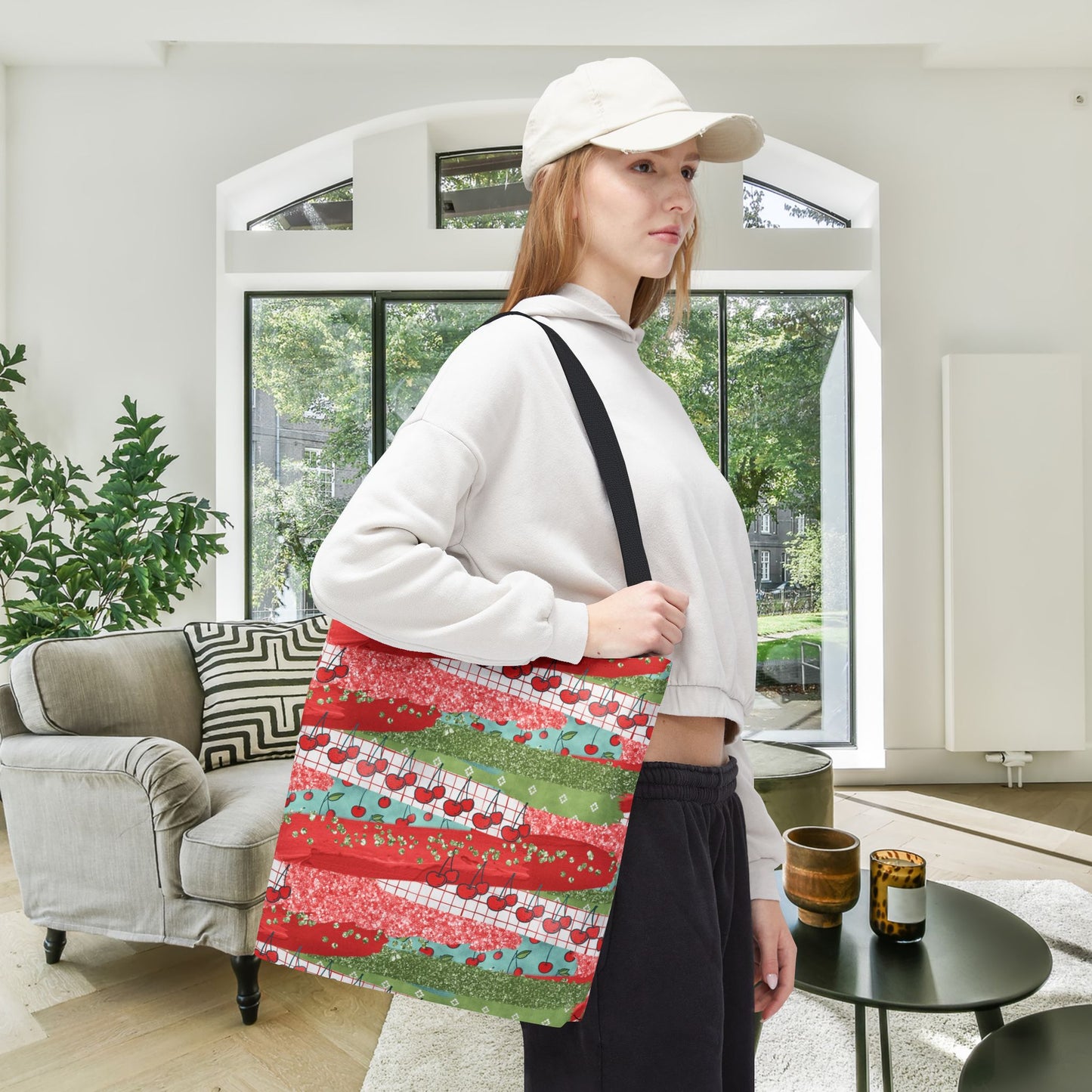 Cherry Lane Canvas Tote Bag
