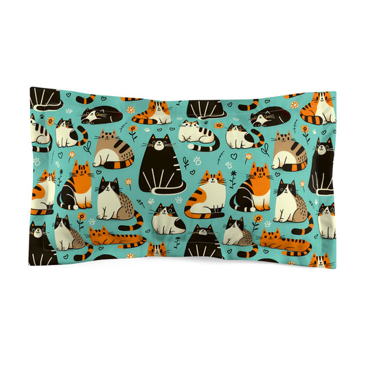 Whimsy Whiskers Microfiber Pillow Sham