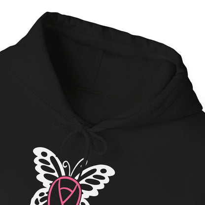 Butterfly Pink Support Ribbon Adult Heavy Blend™ Hoodie